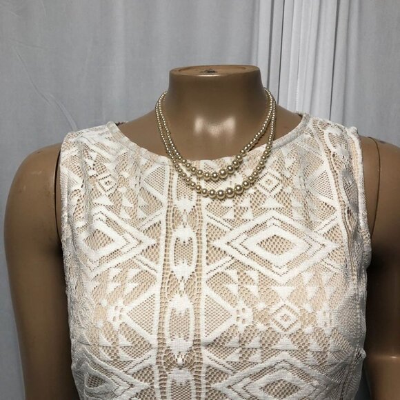 Speechless Dress Size 7 Cream Lace Top Mint Green Mesh Lined Short Skirt - Picture 2 of 9